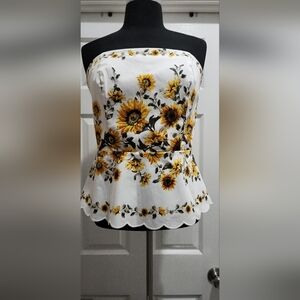 WHBM Sunflower Bouquet Peplum Bodice Size 4 NWT